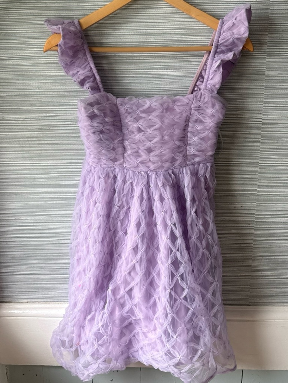 Hello Molly Lilac Ruffled Tulle Mini Dress